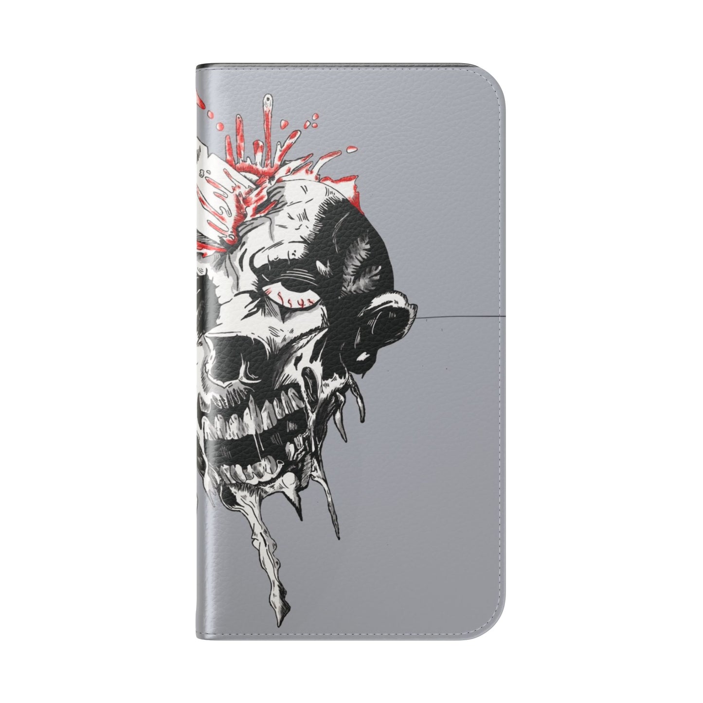 Edgy Skull Flip Case, Protective Phone Cover, Goth Aesthetic Accessory, Unique Gift for Him, Halloween Phone Case