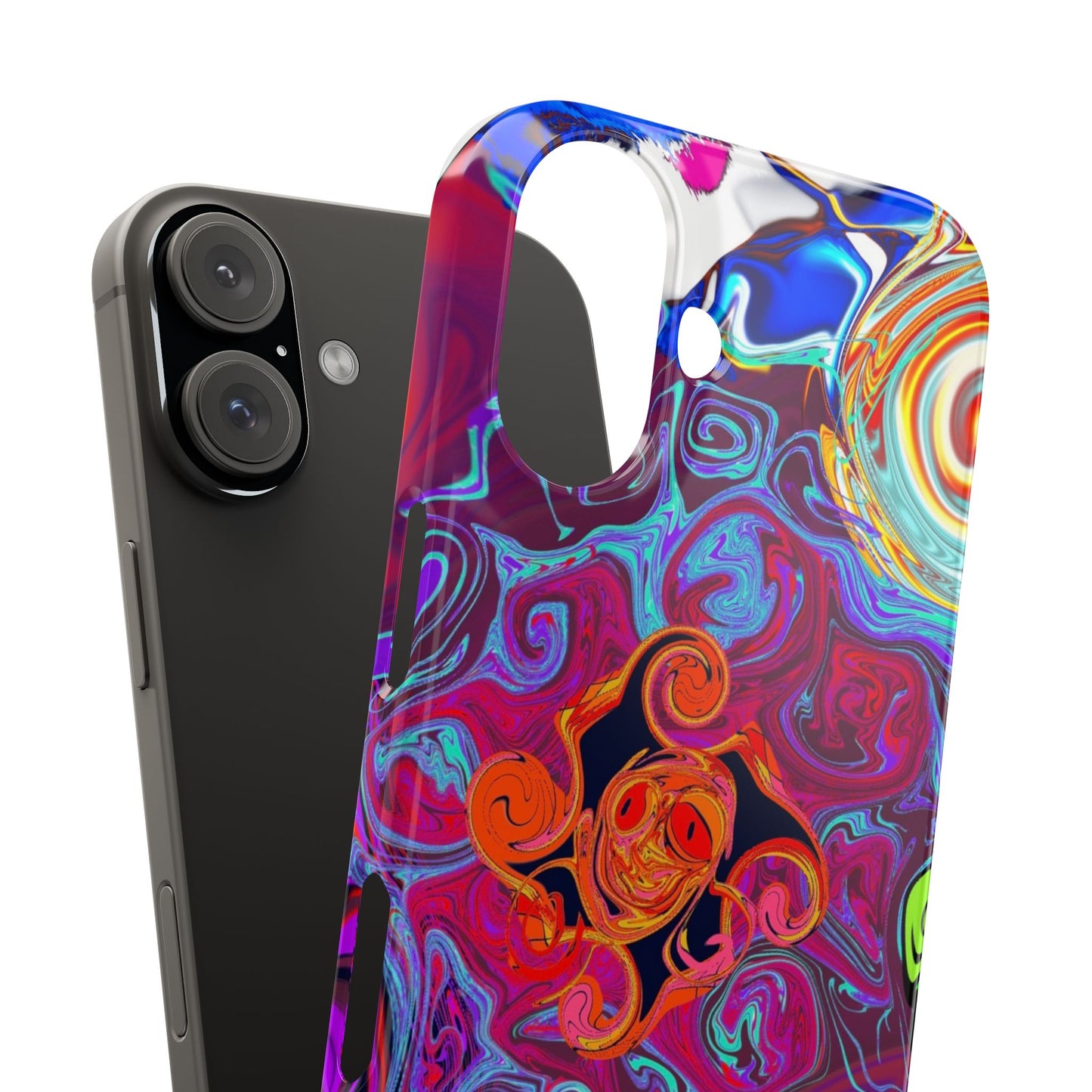Vivid Swirl Slim Phone Case, Colorful Phone Cover, Unique Smartphone Accessory, Stylish Gift for Art Lovers, Trendy Mobile Case