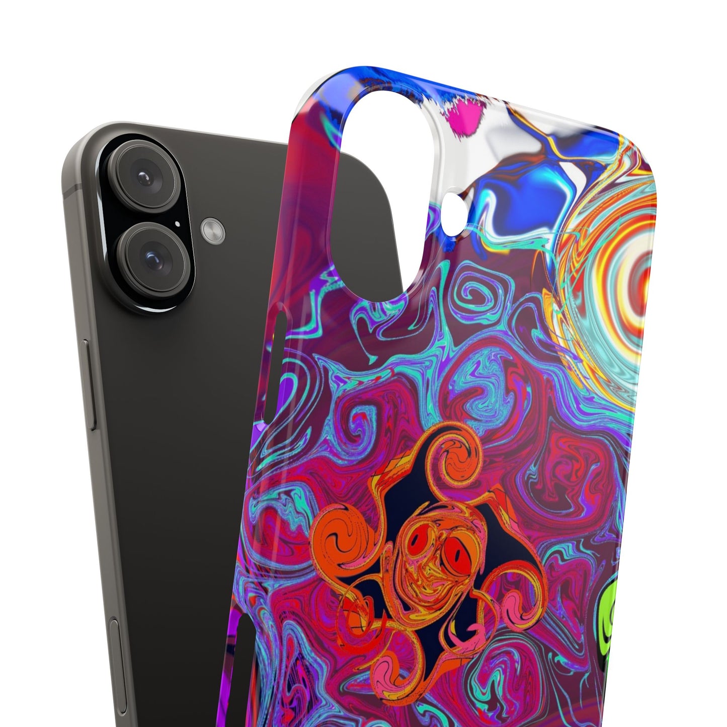 Vivid Swirl Slim Phone Case, Colorful Phone Cover, Unique Smartphone Accessory, Stylish Gift for Art Lovers, Trendy Mobile Case