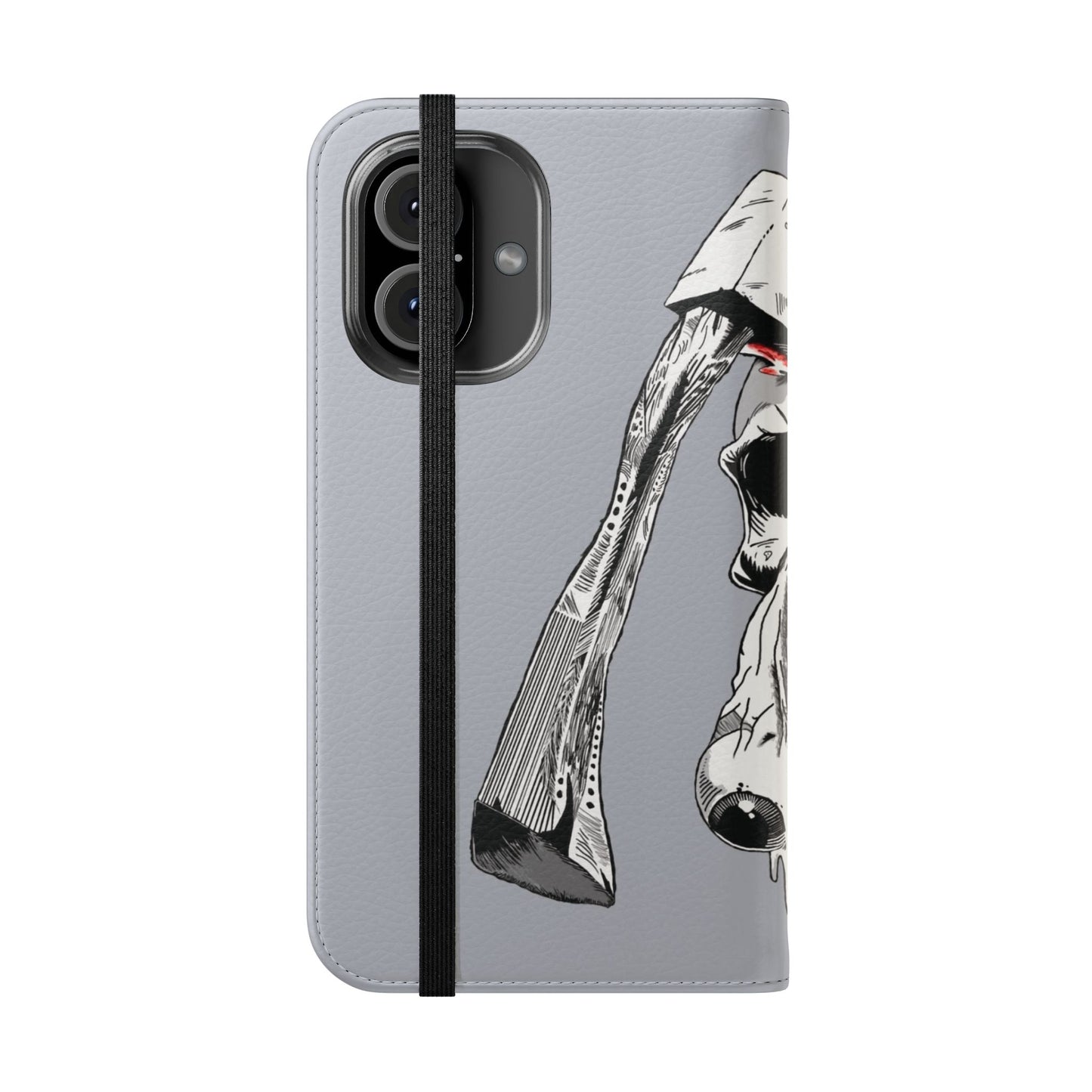 Edgy Skull Flip Case, Protective Phone Cover, Goth Aesthetic Accessory, Unique Gift for Him, Halloween Phone Case