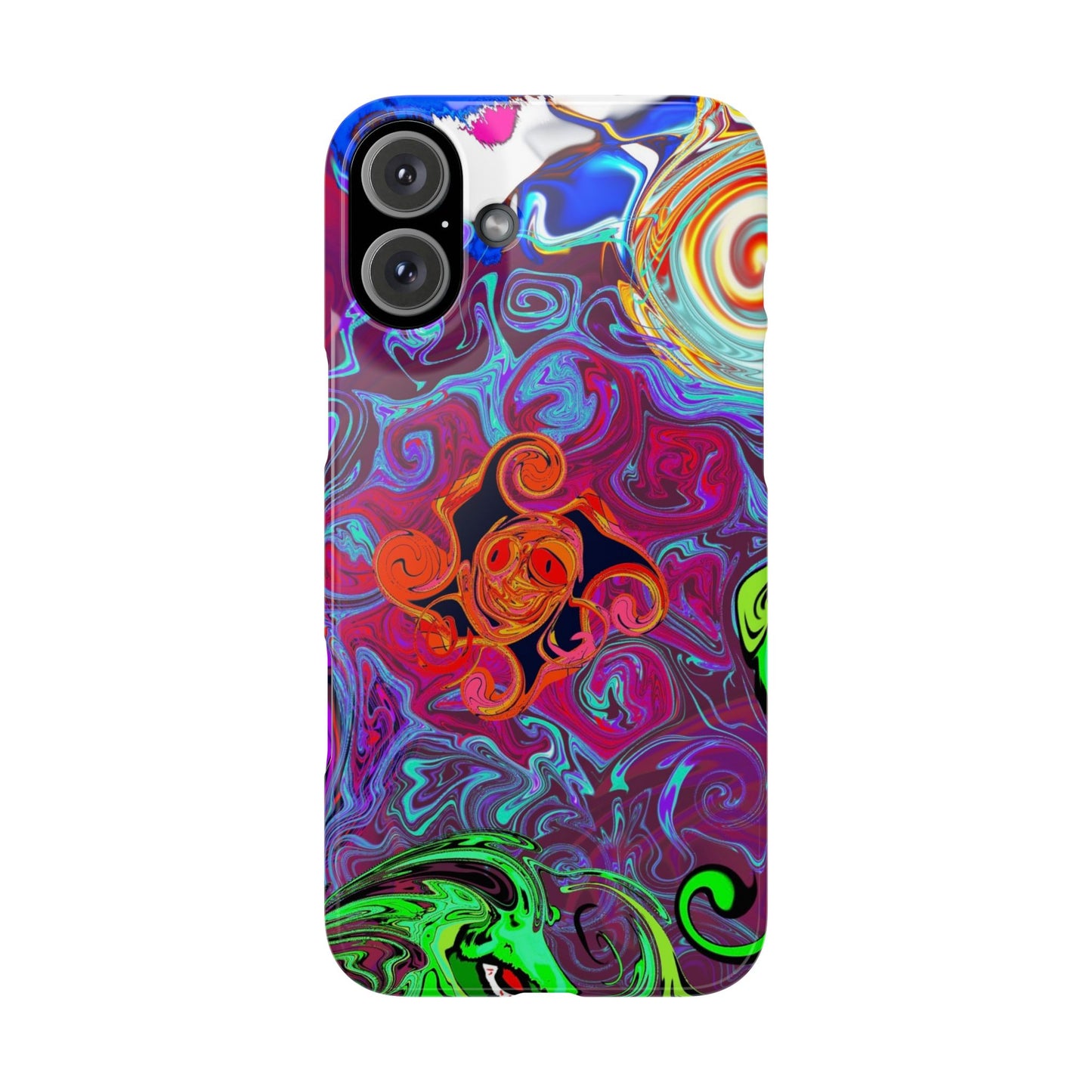 Vivid Swirl Slim Phone Case, Colorful Phone Cover, Unique Smartphone Accessory, Stylish Gift for Art Lovers, Trendy Mobile Case