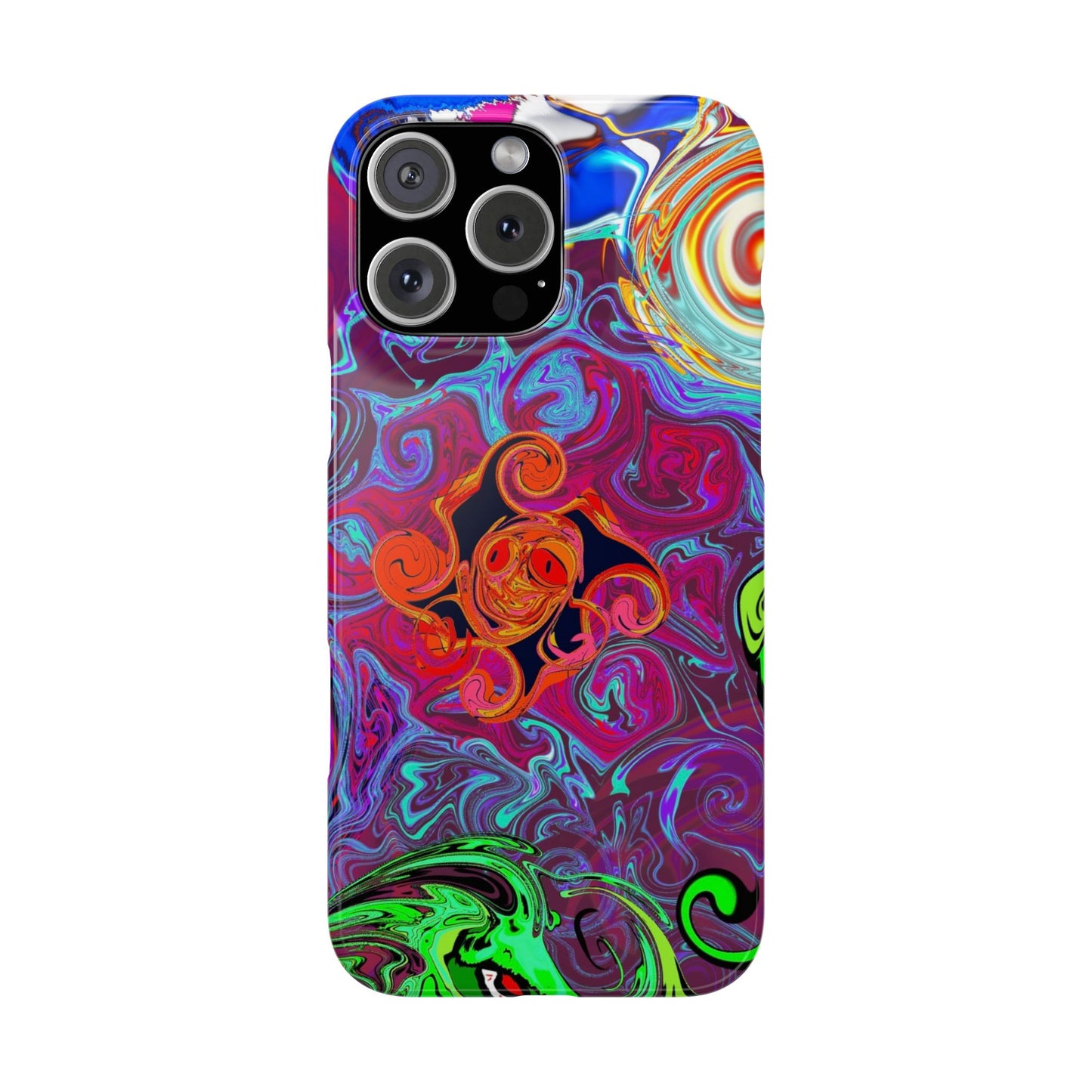 Vivid Swirl Slim Phone Case, Colorful Phone Cover, Unique Smartphone Accessory, Stylish Gift for Art Lovers, Trendy Mobile Case
