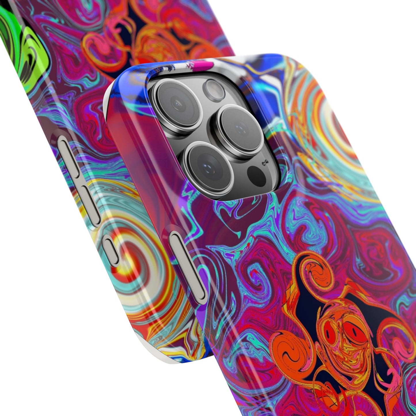 Vivid Swirl Slim Phone Case, Colorful Phone Cover, Unique Smartphone Accessory, Stylish Gift for Art Lovers, Trendy Mobile Case