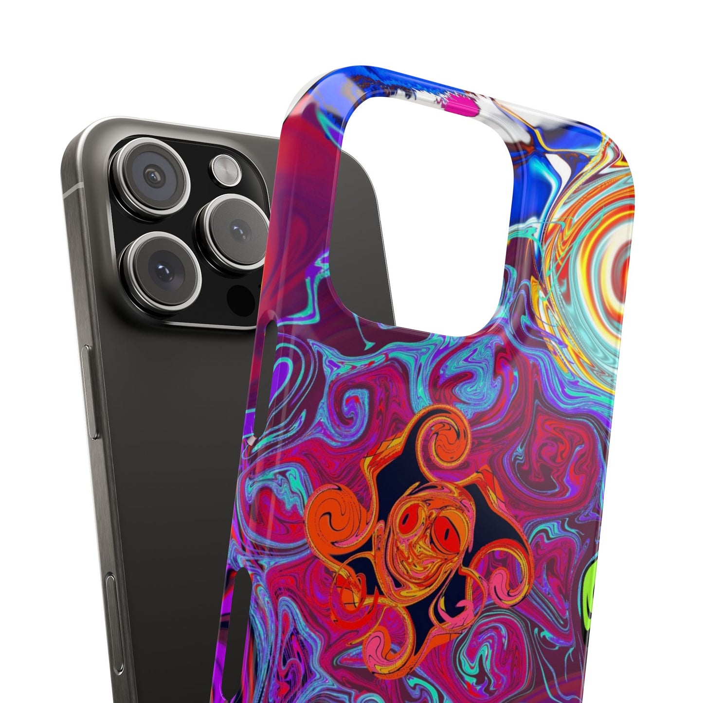 Vivid Swirl Slim Phone Case, Colorful Phone Cover, Unique Smartphone Accessory, Stylish Gift for Art Lovers, Trendy Mobile Case
