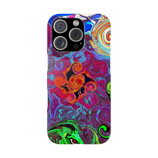 Vivid Swirl Slim Phone Case, Colorful Phone Cover, Unique Smartphone Accessory, Stylish Gift for Art Lovers, Trendy Mobile Case