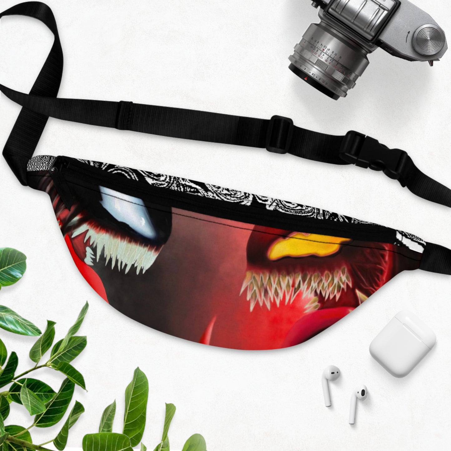 Vibrant Graphic Fanny Pack for Adventure Lovers, Statement Bag for Festivals, Travel, and Casual Outings, Bold Artsy Design