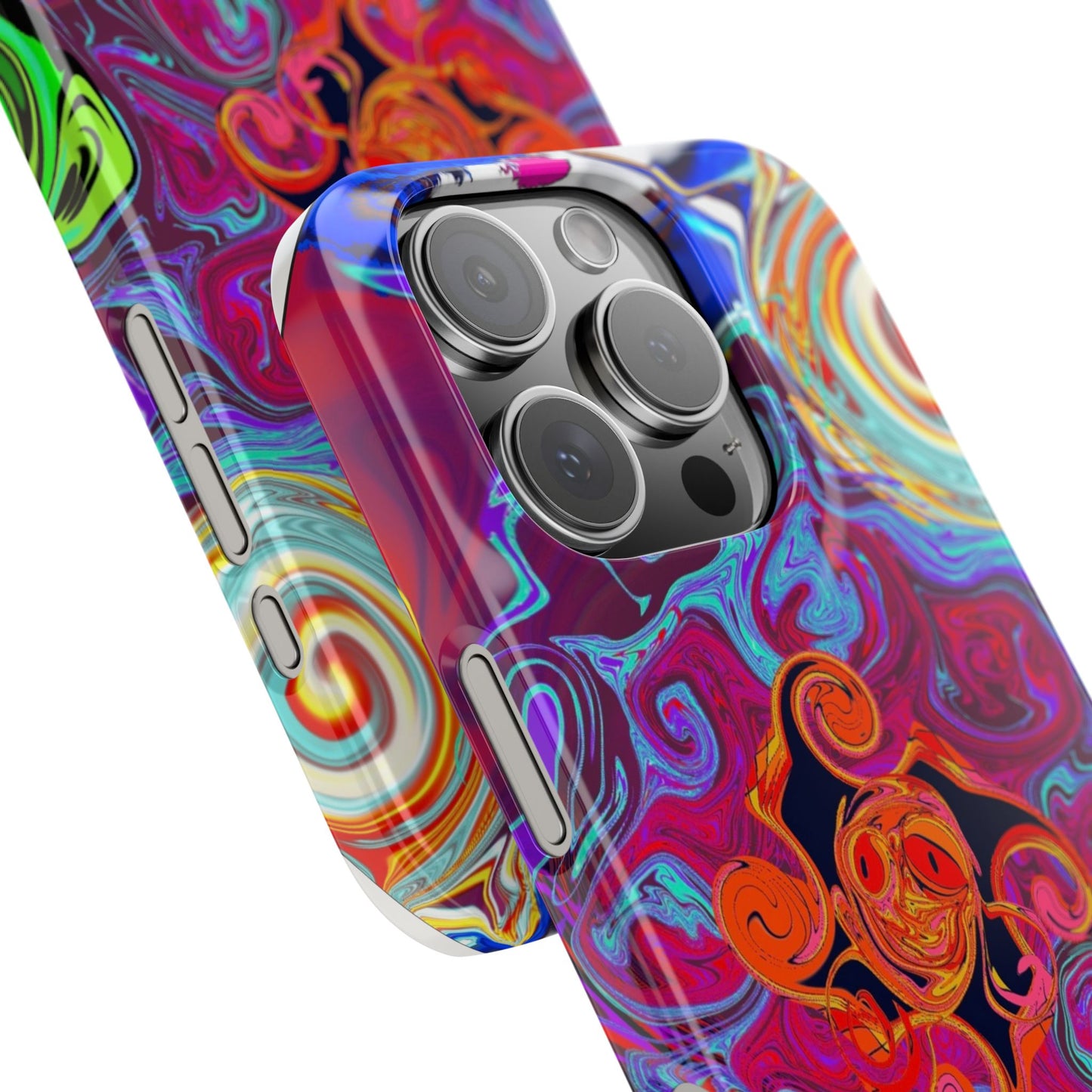 Vivid Swirl Slim Phone Case, Colorful Phone Cover, Unique Smartphone Accessory, Stylish Gift for Art Lovers, Trendy Mobile Case
