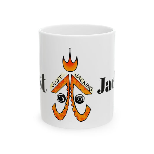 Just Jacking Ceramic Mug - Colorful Coffee Cup for Creatives, Great for Gifts, Office Use, or Home Decor