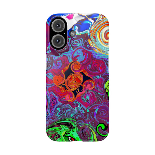 Vivid Swirl Slim Phone Case, Colorful Phone Cover, Unique Smartphone Accessory, Stylish Gift for Art Lovers, Trendy Mobile Case