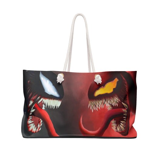 Venom-Themed Weekender Bag | Stylish Travel Tote, Gym Bag, Beach Bag, Gift for Superhero Fans, Perfect for Weekend Getaways